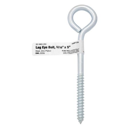 Hampton 5/16 in. X 5 in. L Zinc-Plated Steel Lag Thread Eyebolt