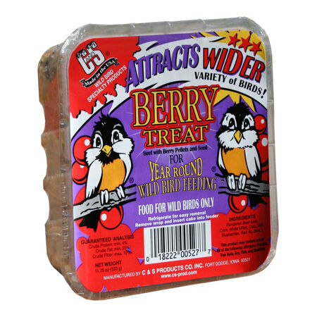 C&S Products Berry Treat Assorted Species Beef Suet Wild Bird Food 11.75 oz