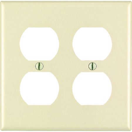 Leviton Almond 2 gang Thermoset Plastic Duplex Outlet Wall Plate 1 pk