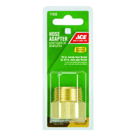 Ace 3/4 in. FHT x 3/4 in. MPT in. Brass Threaded Female/Male Hose Coupling