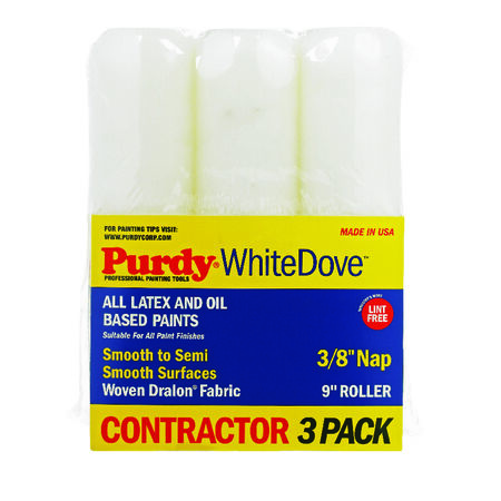 Purdy White Dove Polypropylene 9 in. W X 3/8 in. S Paint Roller Cover 3 pk
