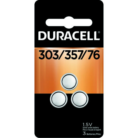 Duracell Silver Oxide 303/357/76 1.5 V 0.18 Ah Electronic/Watch Battery 3 pk