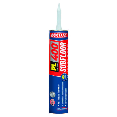 Loctite PL 400 Subfloor Adhesive Synthetic Latex Subfloor Construction Adhesive 10 oz