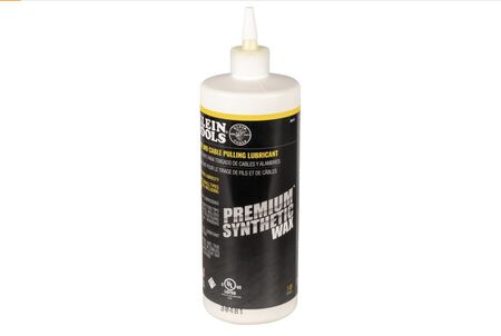 Klein Tools 56117 Premium Synthetic Wax Wire and Cable Pulling Lubricant, Made in USA, 1-Quart Squeeze Bottle