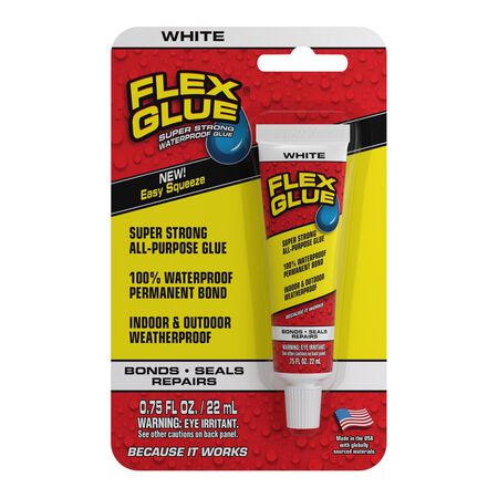 Flex Seal Family of Products Flex Glue Mini Super Strength Rubber White Adhesive 0.75 fl. oz.