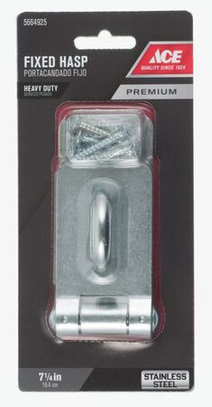 Ace Stainless Steel 7-1/4 In. L Fixed Staple Safety Hasp