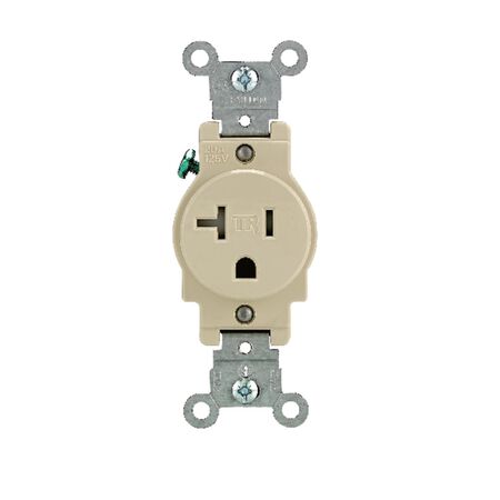 Leviton 20 amps 125 V Single Ivory Outlet 5-20R 1 pk