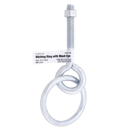 Ace Small Zinc-Plated Silver Steel 3-5/8 in. L Hitching Ring W/Eyebolt and Nut 350 lb 1 pk
