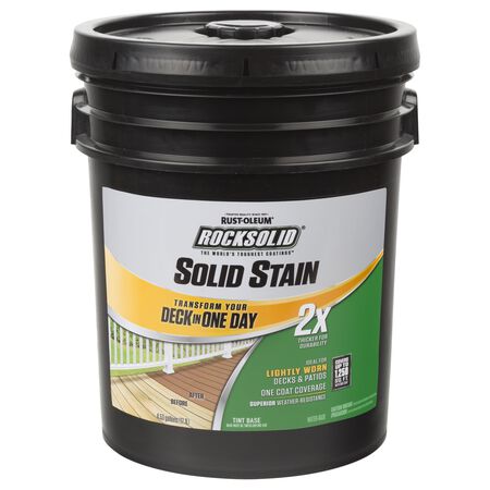 Rust-Oleum RockSolid 2X Solid Stain Solid Tintable Tint Base Deck Resurfacer 5 gal