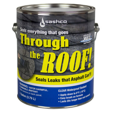 Sashco Through The Roof Gloss Clear Synthetic Rubber Roof Sealant 1 gal