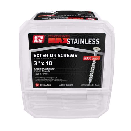 Grip-Rite #10 x 3 in. Star Bugle-Head Stainless Steel 305 Deck Screw