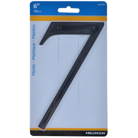 HILLMAN 6 in. Black Plastic Nail-On Number 7 1 pc