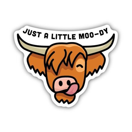 Stickers Northwest, Just A Little Moo-dy Highland Cow Sticker