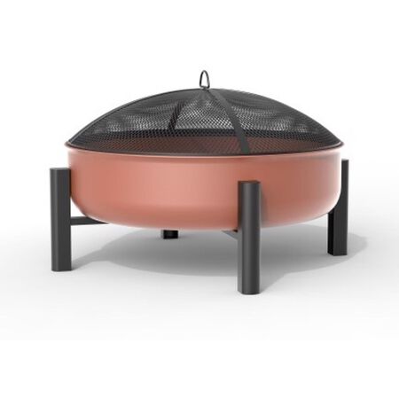 Living Accents 30 in. W Steel Modern Round Wood Fire Pit