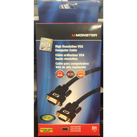 Monster Just Hook It Up 6 ft. L High Resolution VGA Computer Cable VGA