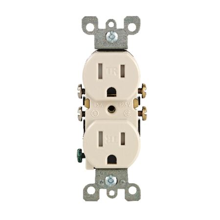 Leviton 15 amps 125 V Duplex Light Almond Outlet 5-15R 10 pk