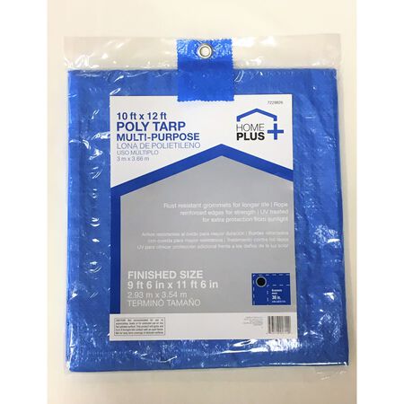 Home Plus 10 ft. W X 12 ft. L Light Duty Polyethylene Tarp Blue