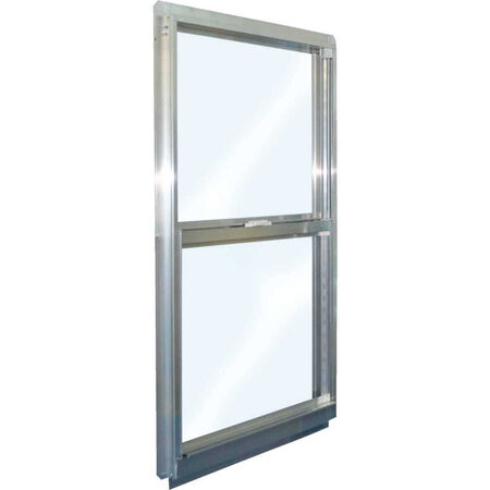 Single Hung Aluminum Window 2' x 3' Mill Finish (1/1 Window Pane Arrangement)