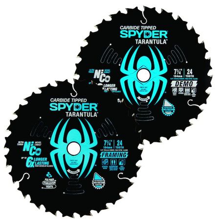 Spyder Tarantula 2-Pack 7.5-in 24-Teeth Demolition Circular Saw Blades