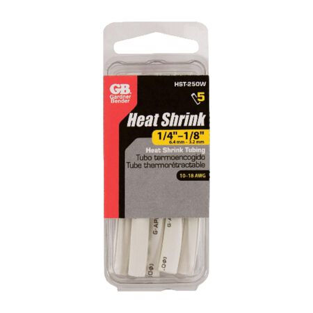 Gardner Bender 1/4 in. D Heat Shrink Tubing White 5 pk