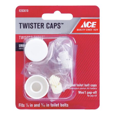 Ace Toilet Bolt Caps White Plastic