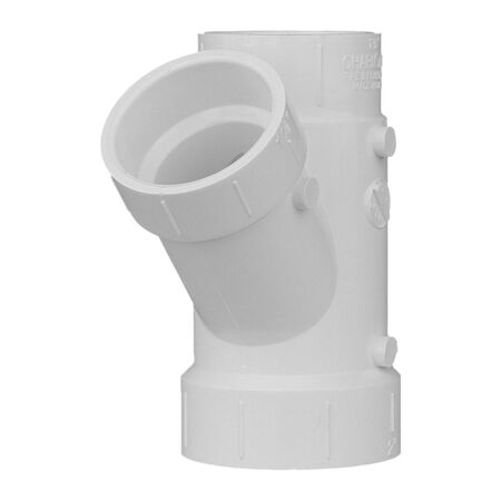 Charlotte Pipe Schedule 40 3 in. Hub X 3 in. D Hub PVC Reducing Wye 1 pk