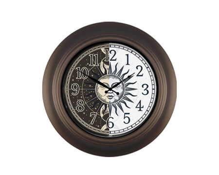 21" Quartz Lighted Indoor/Outdoor Bronze Wall Clock
