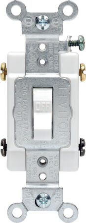Leviton 20 amps Double Pole Toggle AC Quiet Switch White 1 pk