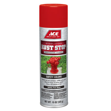 Ace Rust Stop Gloss Safety Red Protective Enamel Spray Paint 15 oz