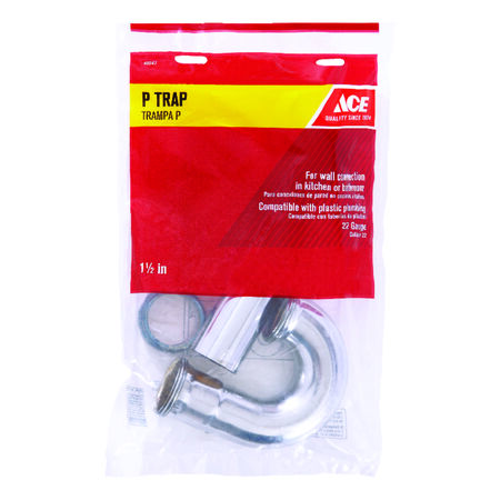 Ace 1-1/2 in. D Chrome Plated Brass P Trap