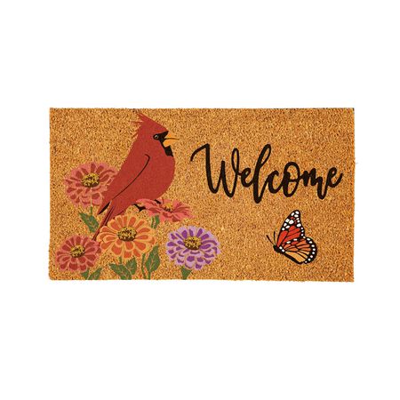Evergreen Spring Cardinal Time Coir Mat
