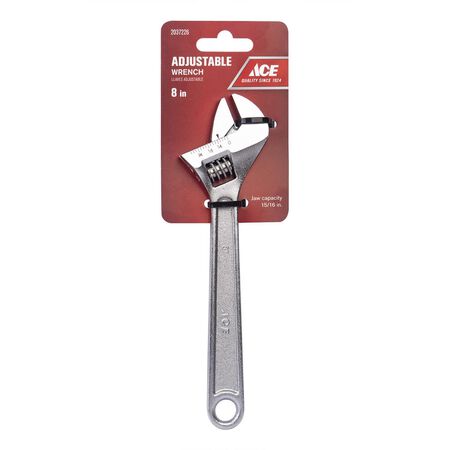 Ace Adjustable Wrench 8 in. L 1 Pack