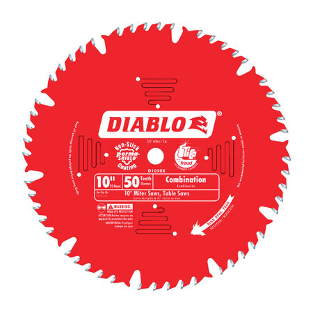 Diablo 10 in. D X 5/8 in. Carbide Combination Saw Blade 50 teeth 1 pk