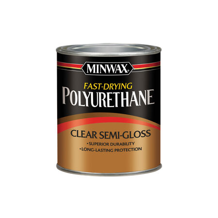 Minwax Fast-Drying Polyurethane Semi-Gloss Clear Oil-Based Fast-Drying Polyurethane 1 qt
