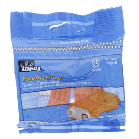 Ideal Industries PowerPlug Insulated Wire Terminal Disconnect Orange 5 Pack