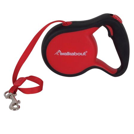 Petmate Walkabout Red Plastic Retractable Leash Medium