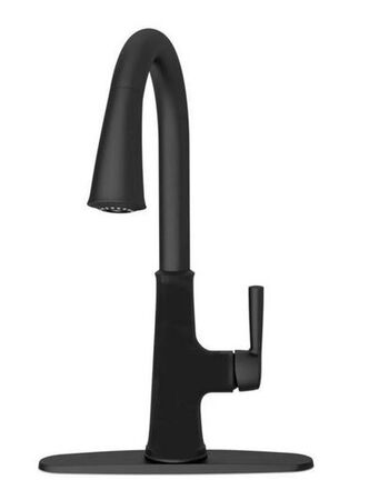 OakBrook Vela One Handle Matte Black Pull-Down Kitchen Faucet