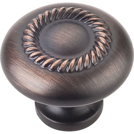 1-1/4" Diameter Cabinet Knob with Rope Detail Brushed Oil Rubbed Bronze
