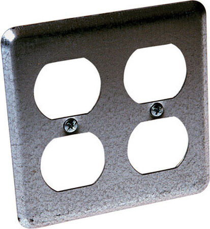 Raco Square Steel 2 gang Electrical Box Cover For For 2 Gang Switch Box Cover Gray