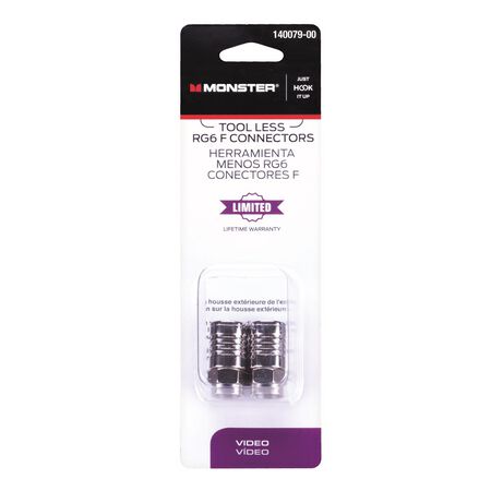 Monster Just Hook It Up Twist-On RG6 Quad Coaxial Connector 2 pk