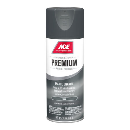 Ace Premium Matte Iron Paint + Primer Enamel Spray 12 oz