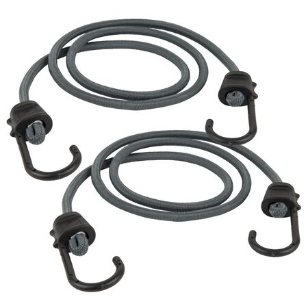 Keeper Black/Gray Bungee Cord 48 in. L X 0.315 in. 2 pk
