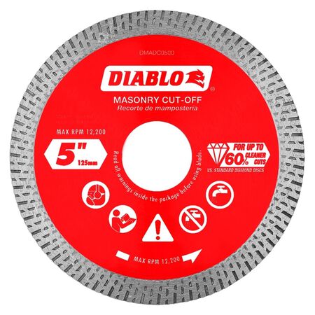 Diablo 5 in. D X 7/8 in. Diamond Masonry Cut-Off Disc 1 pk