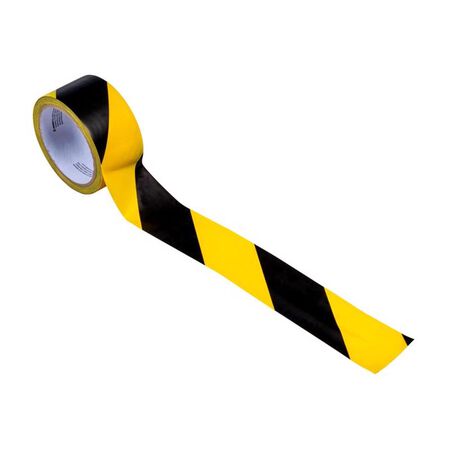 C.H. Hanson 54 ft. L X 2 in. W Plastic Stripe Floor Marking Tape Black/Yellow