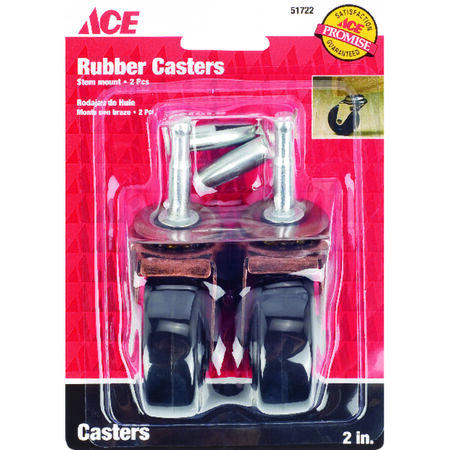 Ace 2 in. D Swivel Soft Rubber Caster 80 lb 1 pk