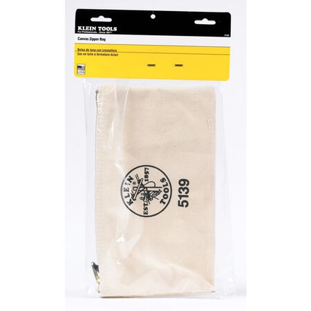 Klein Tools 4.25 in. W X 7 in. H Canvas Zippered Bag Natural 1 pc