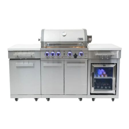 Mont Alpi MA-957RSFC 6 ft. Propane Outdoor Kitchen Island with Refrigerator