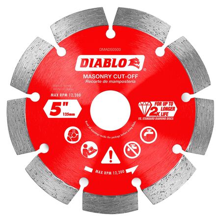 Diablo 5 in. D X 7/8 in. Diamond Masonry Cut-Off Disc 1 pk