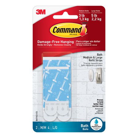 3M Command Medium/Large Plastic Refill Strips 6 pk
