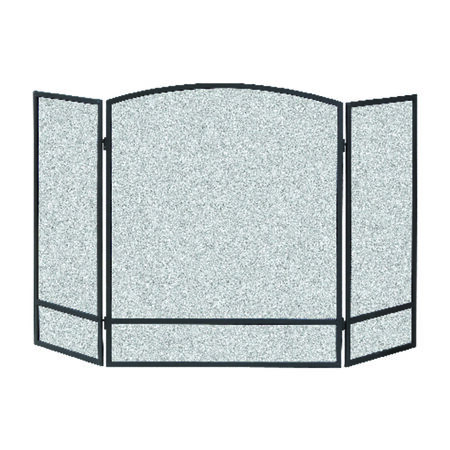 Panacea Black/Gray Matte Steel Fireplace Screen